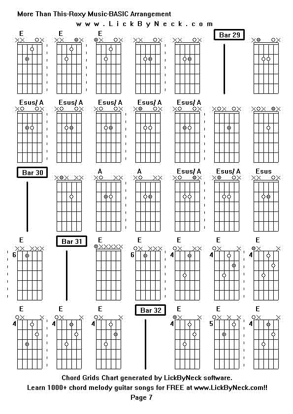 Chord Grids Chart of chord melody fingerstyle guitar song-More Than This-Roxy Music-BASIC Arrangement,generated by LickByNeck software.